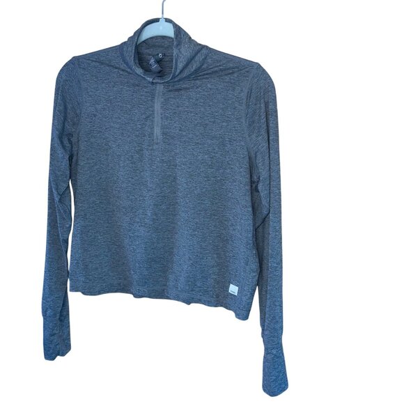 Vuori Womens Size S Gray Cropped Pullover Half Zip Long Sleeves Athletic Top - Picture 7 of 7